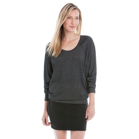 Lole Dark Gray Dolman Sparkle Mesh Top XS - Picture 2 of 12